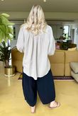 Made in Italy Santos Collared Peasant Smock Blouse Stone